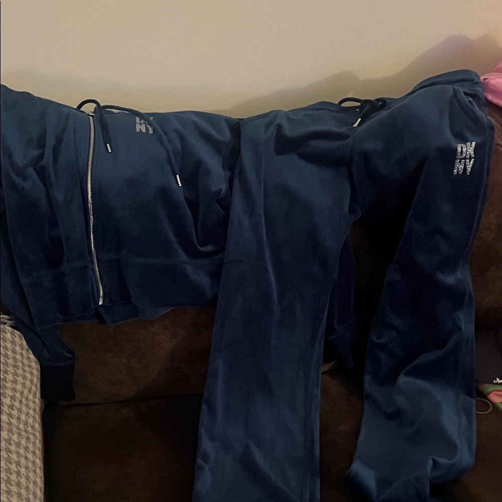 DKNY Deep Blue Velour Set
